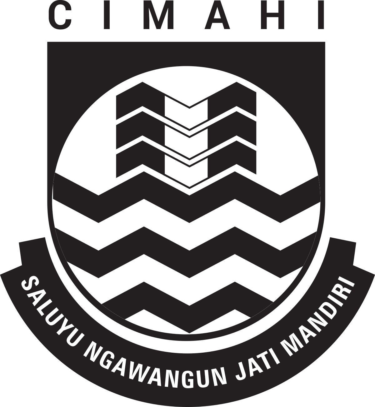 Lambang Kota Cimahi Jawa Barat Lambang Kota Cimahi Jawa Barat Hitam Putih