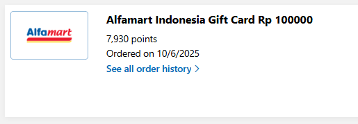 Alfamart Indonesia Gift Card Rp. 100000