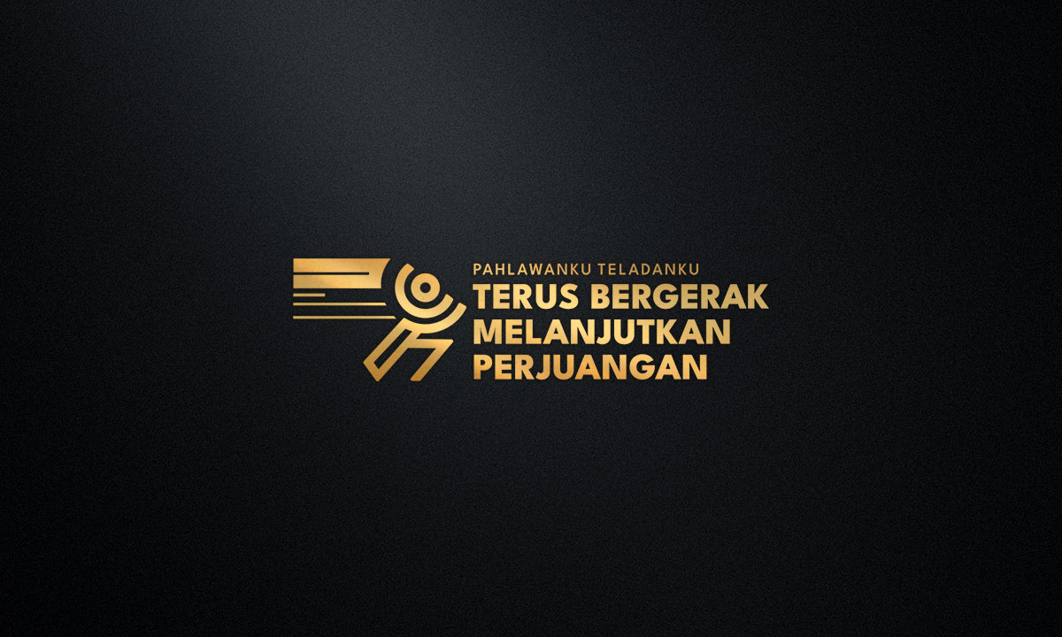 Logo hari pahlawan tahun 2025 tema pahlawanku teladanku, terus bergerak, melanjutkan perjuangan